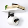 Hanah Home Boruraf235 Portarrollos de Papel Higiénico MDF Montaje Pared Blanco 30x12x23 cm